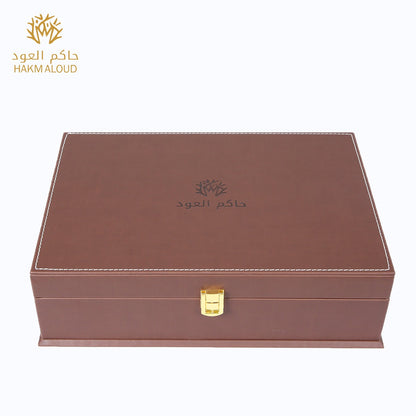 صندوق إهداء مكسى بالجلد - يستوعب عطرين و بخور