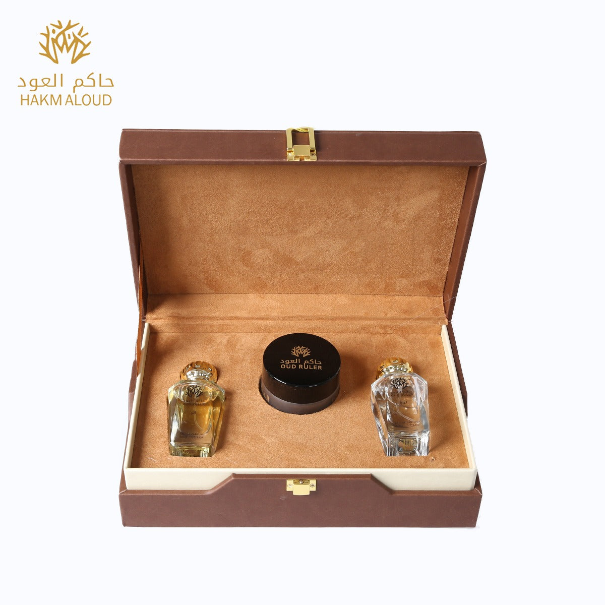 صندوق إهداء مكسى بالجلد - يستوعب عطرين و بخور
