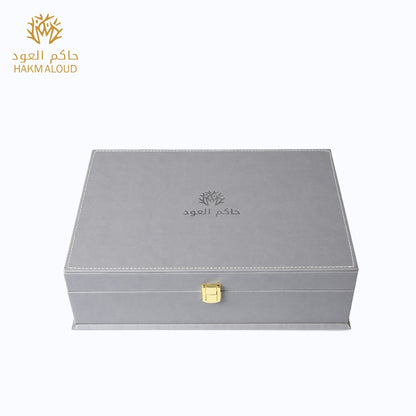 صندوق إهداء مكسى بالجلد - يستوعب عطرين و بخور