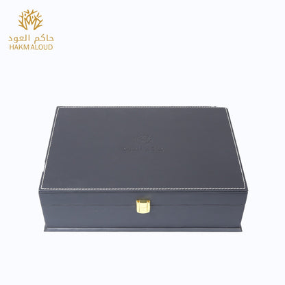 صندوق إهداء مكسى بالجلد - يستوعب عطرين و بخور